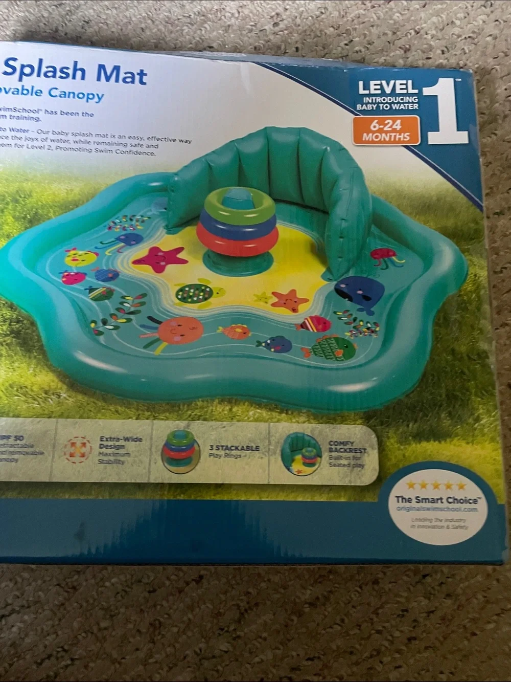 Baby Splash Mat with Removable Canopy - Teal